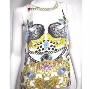 Tibi Multi-color Printed 100% Silk Sleeveless Top